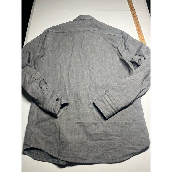 Taylor Stitch Gray Mid Weight Utility Casual Button Down Shirt Flannel Mens 40 - Picture 6 of 6